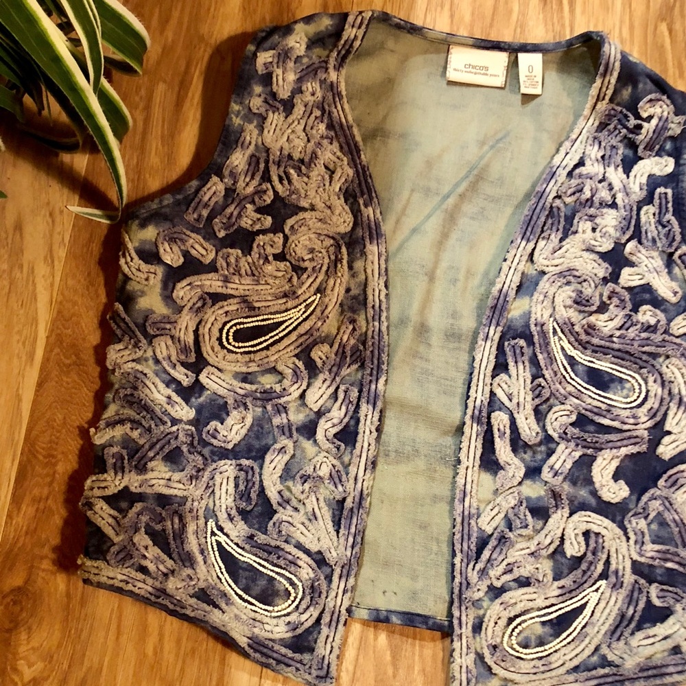 Chicos - Blue chenille vest 💋
